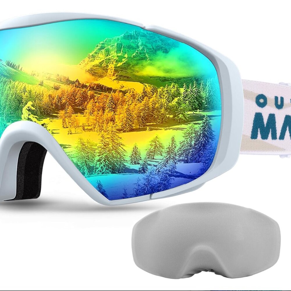 Ski Goggles with Cover Snowboard Snow Goggles OTG Anti-Fog